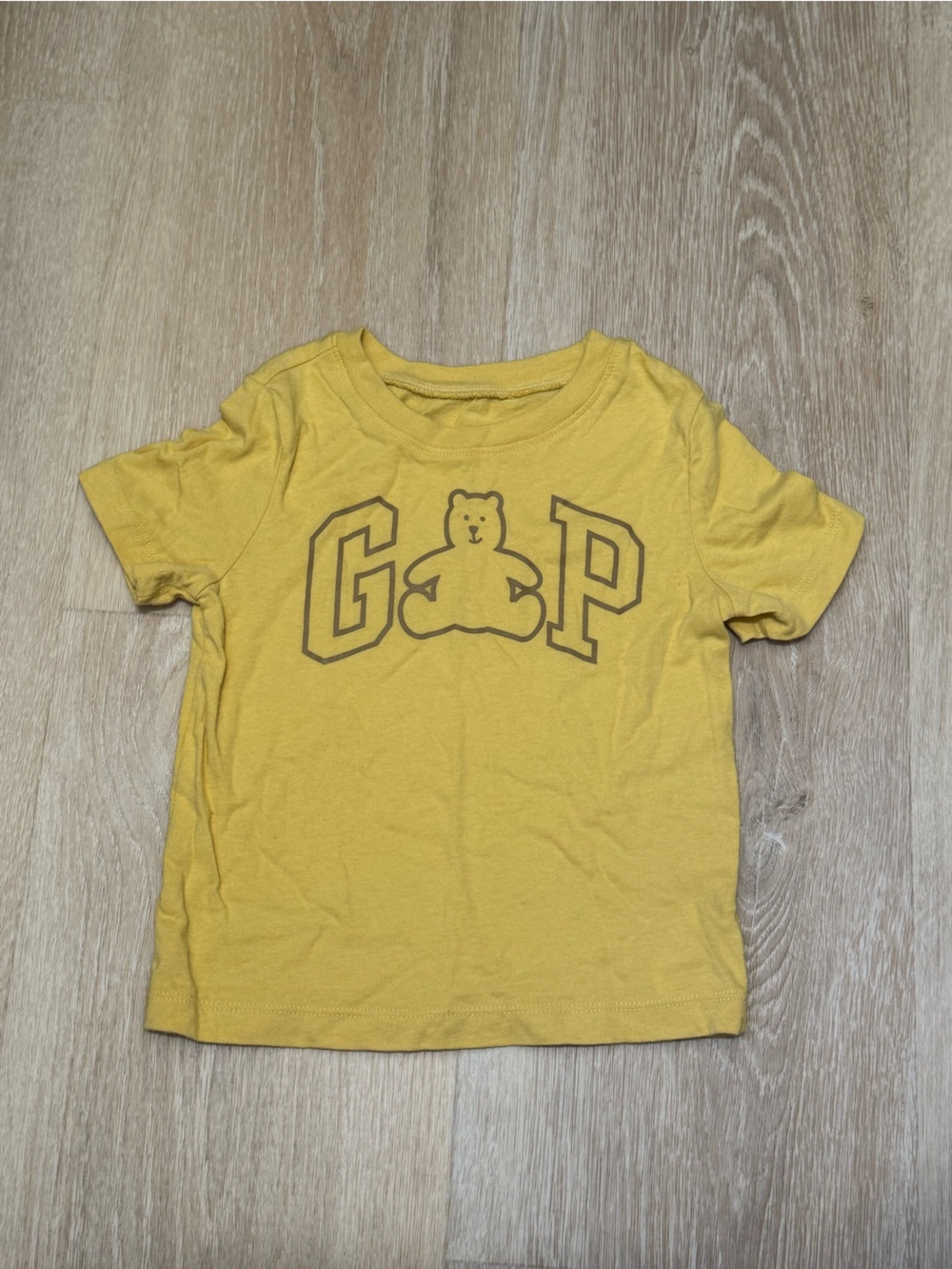 Kids Yellow Graphic Tee with Bear Logo